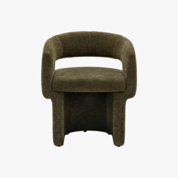 Curve Dining Chair in Green Boucle