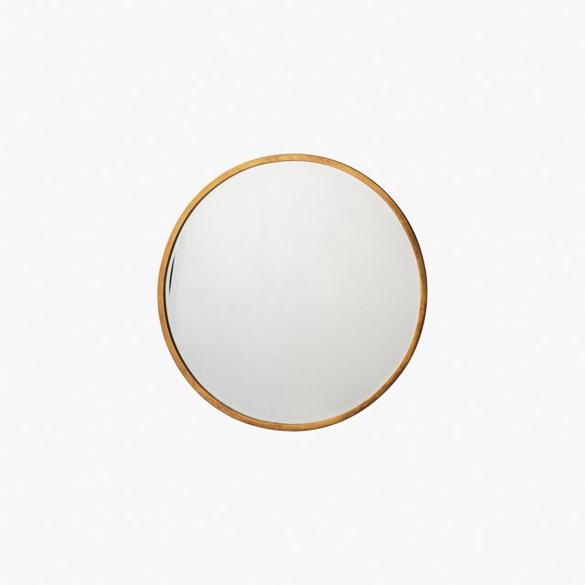Newport Round Mirror in Antique Gold, Small