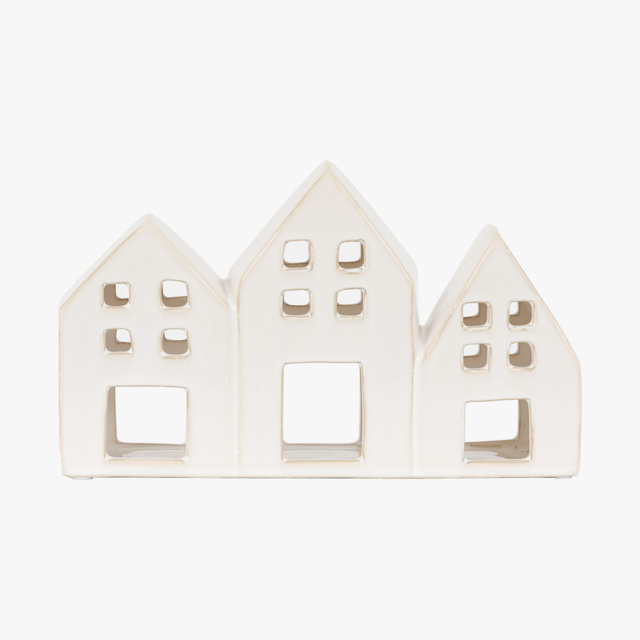 Winter Frost House Trio Tealight Holder