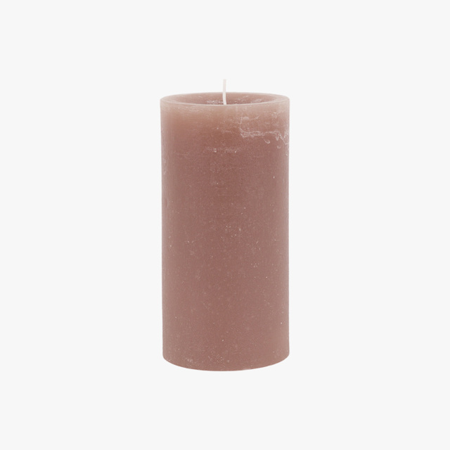 Country Pillar Candle in Rustic Taupe, Medium, Pack of 2