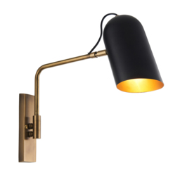 Nakia Wall Light in Antique Brass and Matt Black
