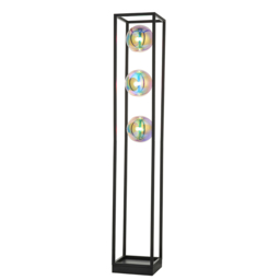 Magro Open Frame Floor Light with Iridescent Glass