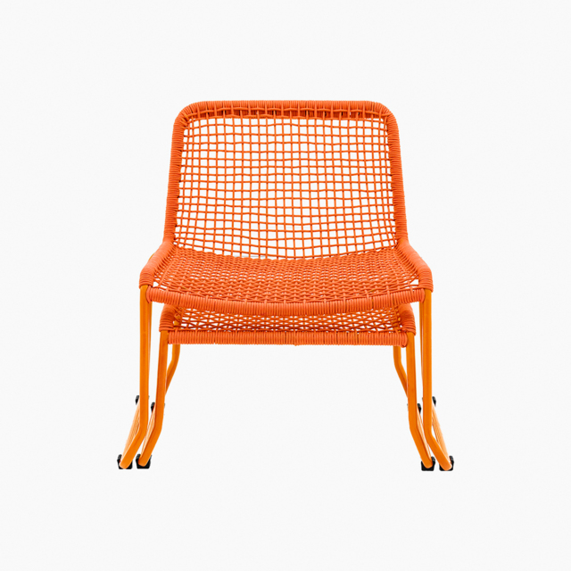 Take-a-break Outdoor Lounge Chair with Footstool in Orange