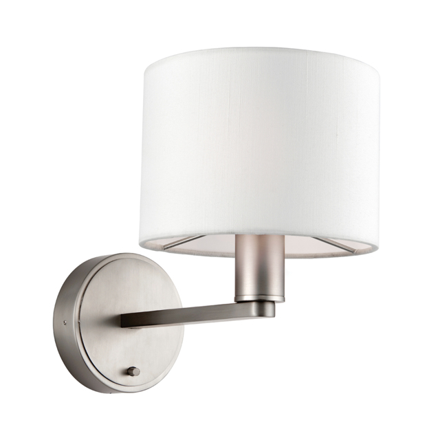 Jonah Nickel Wall Lamp with Silk Shade