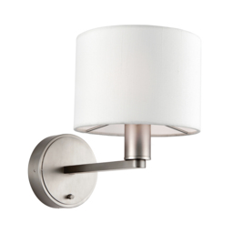 Jonah Nickel Wall Lamp with Silk Shade