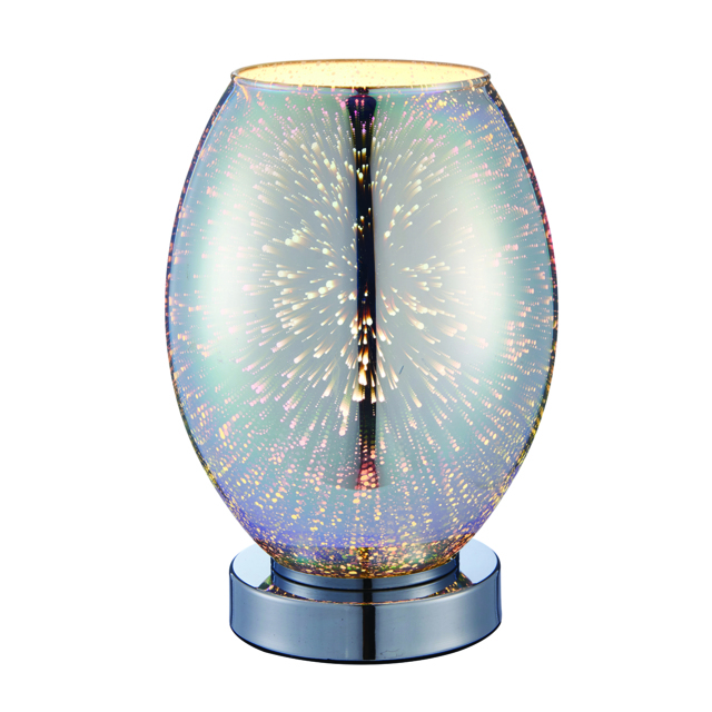 Starlette Holographic Glass Table Lamp in Chrome