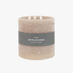 Homespun LED 3 Wick Candle in Warm Grey