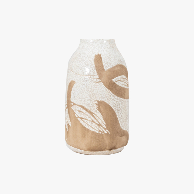 Henri Vase in White & Brown - Small
