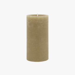 Country Pillar Candle in Rustic Olive, Medium, Pack of 2