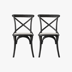 Theodore Oak Dining Chair in Coffee Bean Black, Set of two