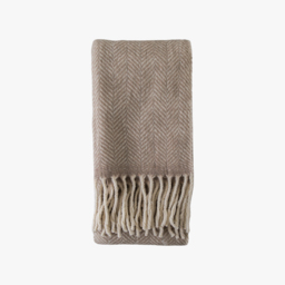 Toasty Wool Throw in Taupe