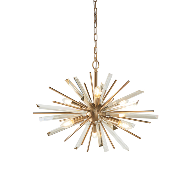 Urchin Small Starburst Pendant in Antique Brass