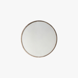 Newport Round Mirror in Antique Silver, Small