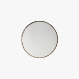 Newport Round Mirror in Antique Silver, Small