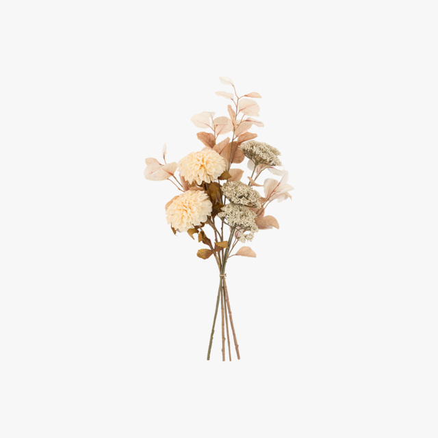 Autumnal Faux Dahlia Bouquet in Rust