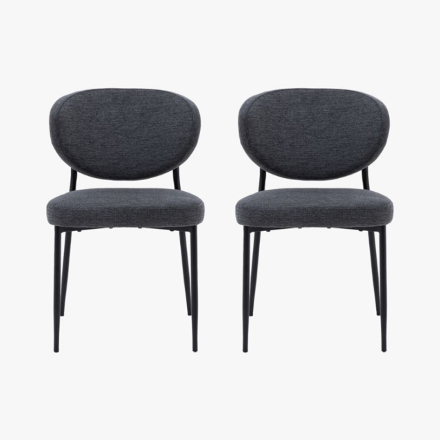 Kalmar Dining Chair in Charcoal, Set of 2