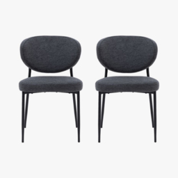 Kalmar Dining Chair in Charcoal, Set of 2