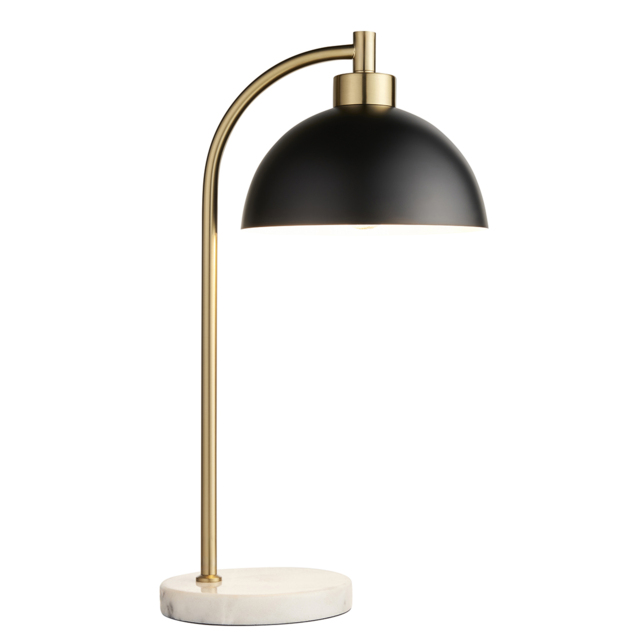 Samar Task Table Lamp in Matt Black & Antique Brass