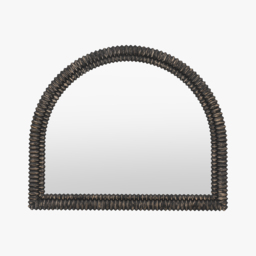 Groove Arch Overmantle Mirror in Black  Wash