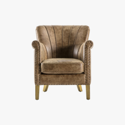 Delta Leather Armchair in Coffee