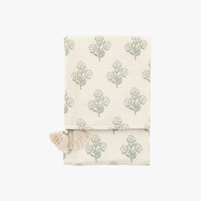 Meadow Floral Throw in Sage