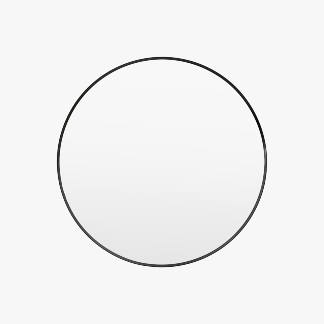 Glimpse Large Round Mirror in Black