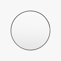 Glimpse Large Round Mirror in Black