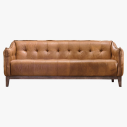 Parker Three-Seater Leather Sofa in Golden Brown