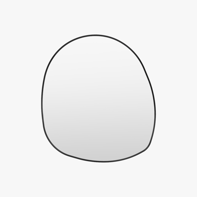 Glimpse Pebble Mirror in Black, Large