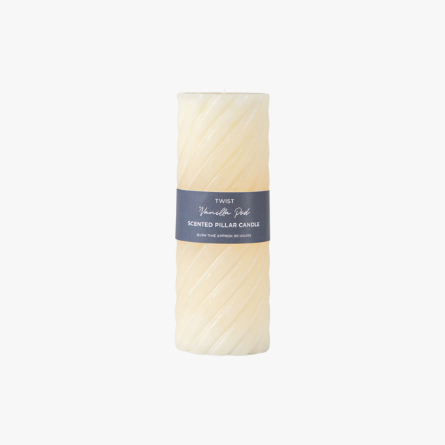 Entwine Pillar Candle in Ivory Large Pack of 2