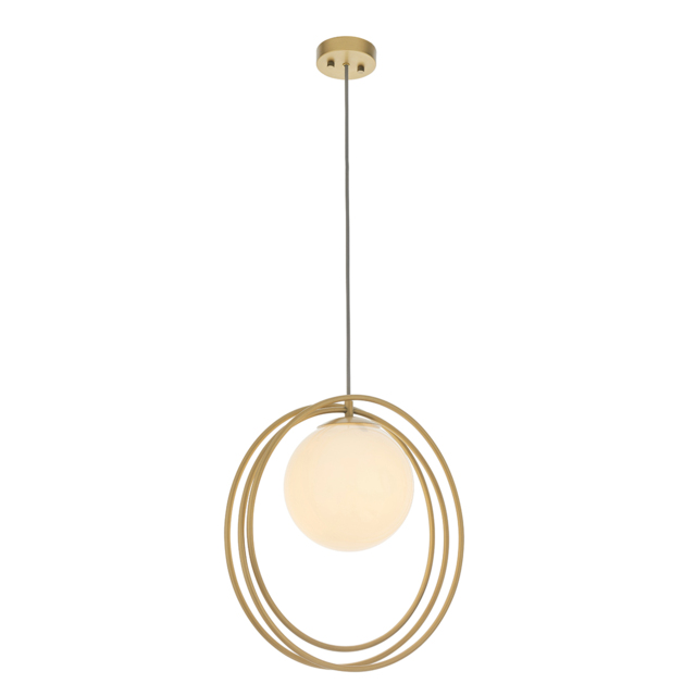 Katrina Opal Glass Hoop Pendant in Gold