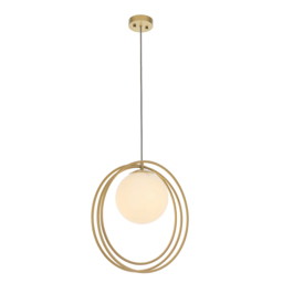 Katrina Opal Glass Hoop Pendant in Gold