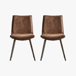Theon Dining Chair in Brown, Set of two