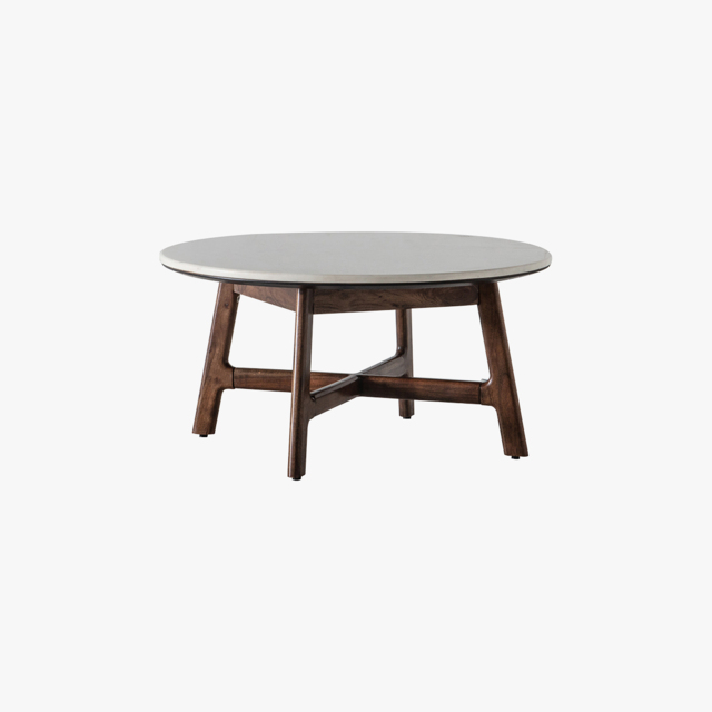 Palma Acacia and Marble Coffee Table