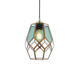 Rigdon Smoked Glass Pendant Shade in Antique Brass