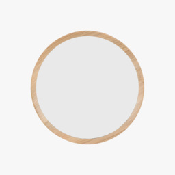 Laurel Round Mirror in Oak, Medium
