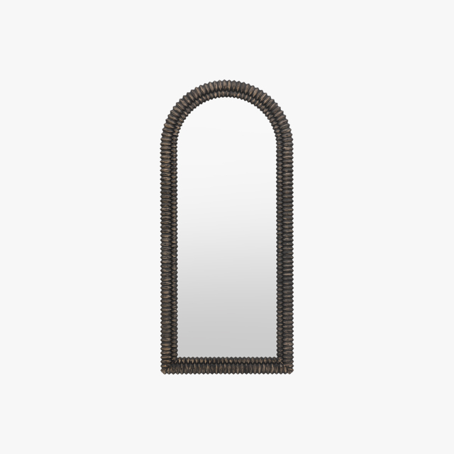 Groove Leaner Mirror in Black Wash