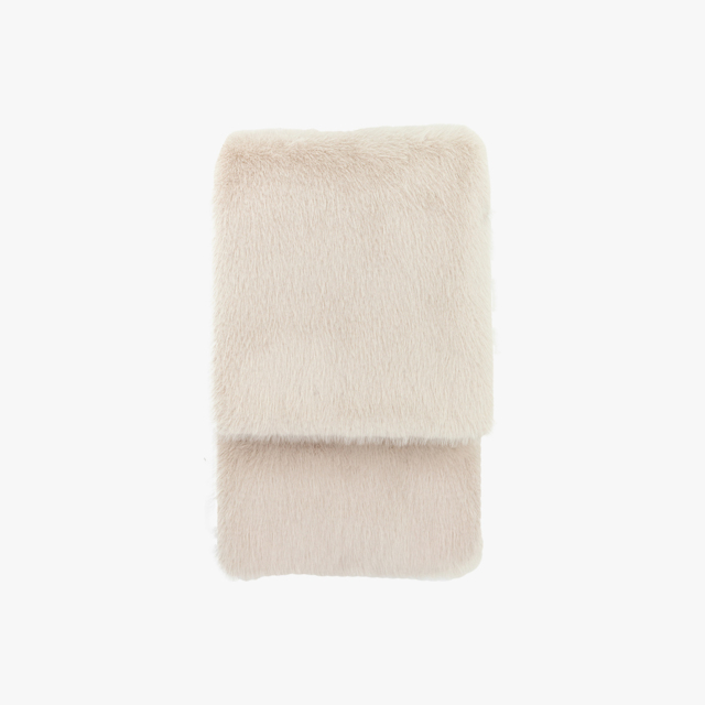 Hygge Fur Throw in Oatmeal, Small