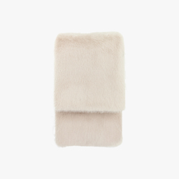 Hygge Fur Throw in Oatmeal, Small