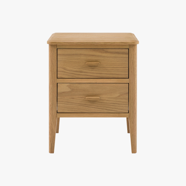 Alma 2 Drawer Bedside Table in Natural