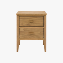 Alma 2 Drawer Bedside Table in Natural