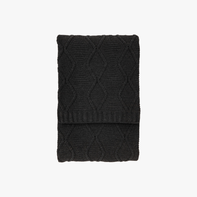 Dawdler Chenille Cable Throw in Grey