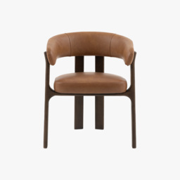 Amos Dining Chair in Brown Leather