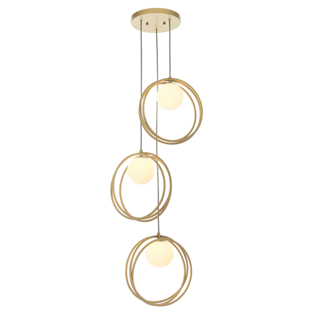 Katrina Opal Glass Multi-Hoop Pendant in Gold