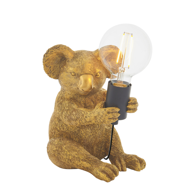 Kaelan the Koala Table Lamp in Vintage Gold