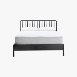 Rebecca 4'6'' Oak Double Bed Frame in Black