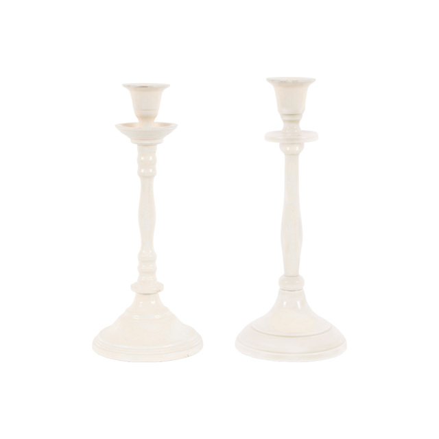 Lucen Candlesticks in Cream, Set of 2