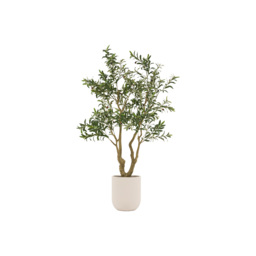 Faux Olive Tree in White Pot