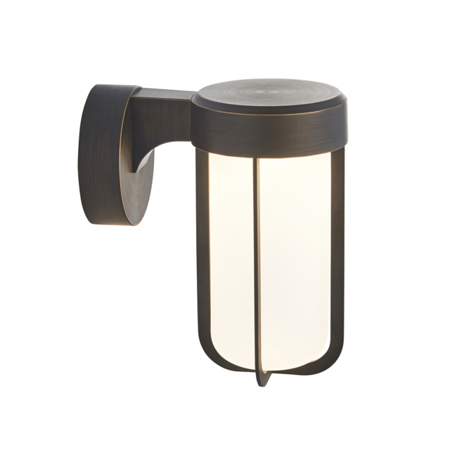 Wyatt LED Frosted Glass Wall Light in Dark Bronze
