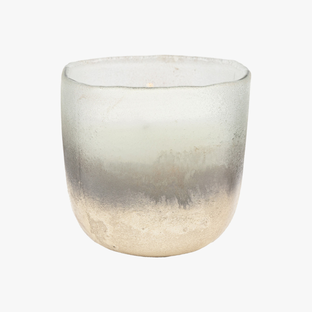 Glow 1 Wick Candle in White and Silver, Small